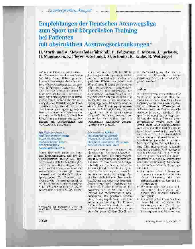 Vorschauseite 1: Empfehlungen der Deutschen Atemwegsliga zum Sport und körperlichen Training bei Patienten mit obstruktiven Atemwegserkrankungen