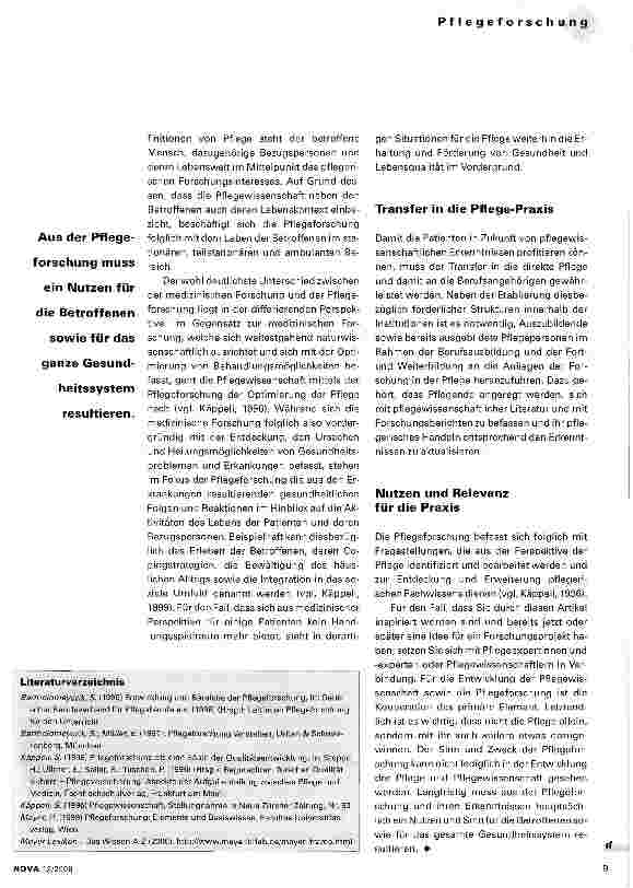Vorschauseite 4: Pflegeforschung Nutzen und Sinn für die Pflegepraxis