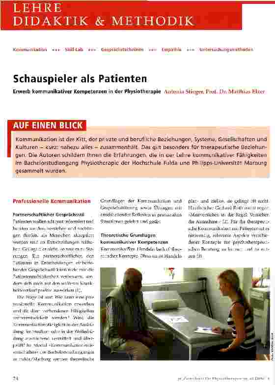 Vorschauseite 1: Schauspieler als Patienten
