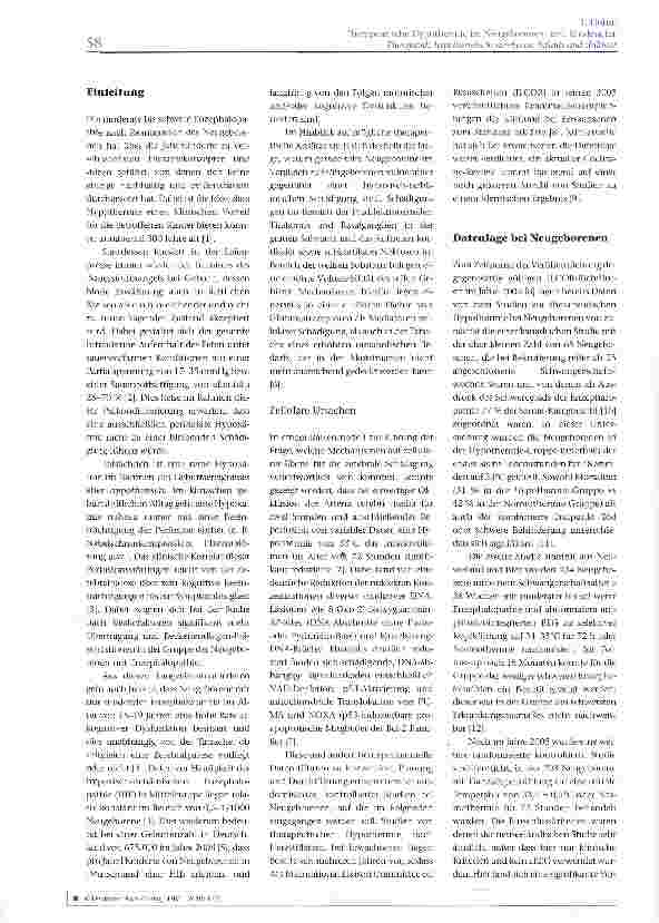 Vorschauseite 2: Therapeutische Hypothermie im Neugeborenenund Kindesalter