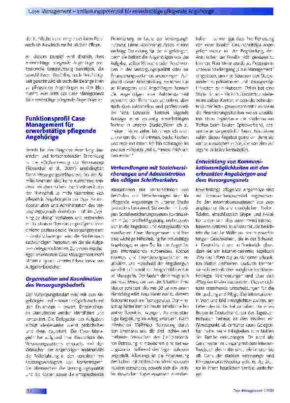 Vorschauseite 2: Case Management - Entlastungspotenzial für erwerbstätige pflegende Angehörige