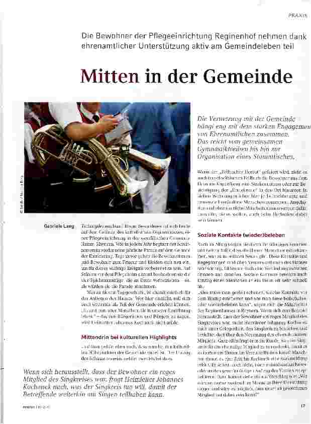 Vorschauseite 1: Mitten in der Gemeinde