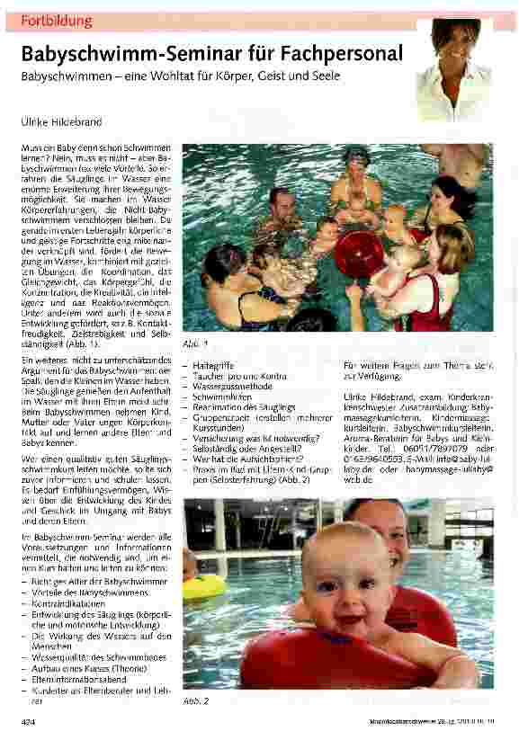 Vorschauseite 1: Babyschwimm-Seminar für Fachpersonal