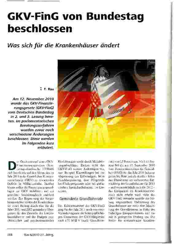 Vorschauseite 1: GKV-FinG von Bundestag beschlossen