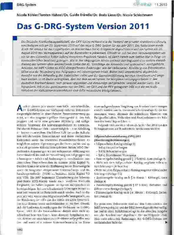 Vorschauseite 1: Das G-DRC-System Version 2011