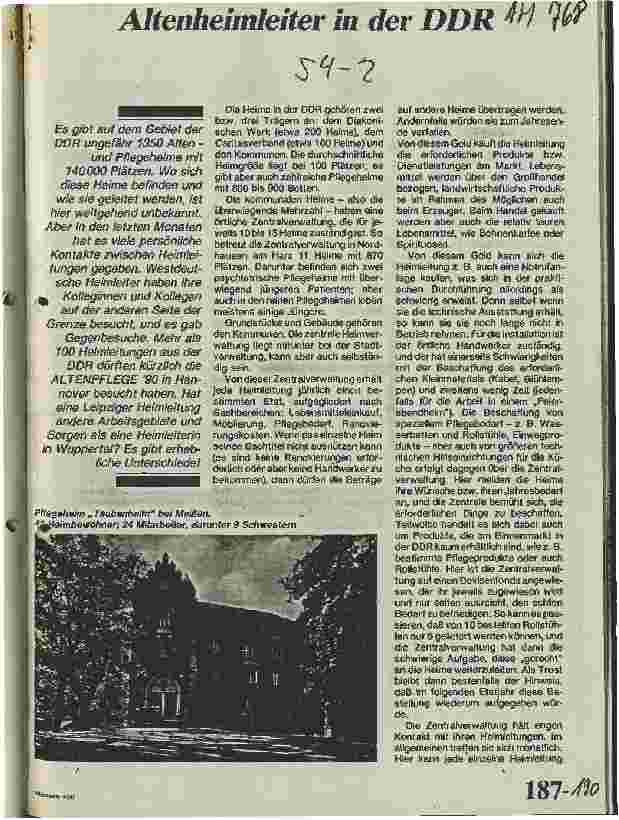 Vorschauseite 1: Altenheimleiter in der DDR