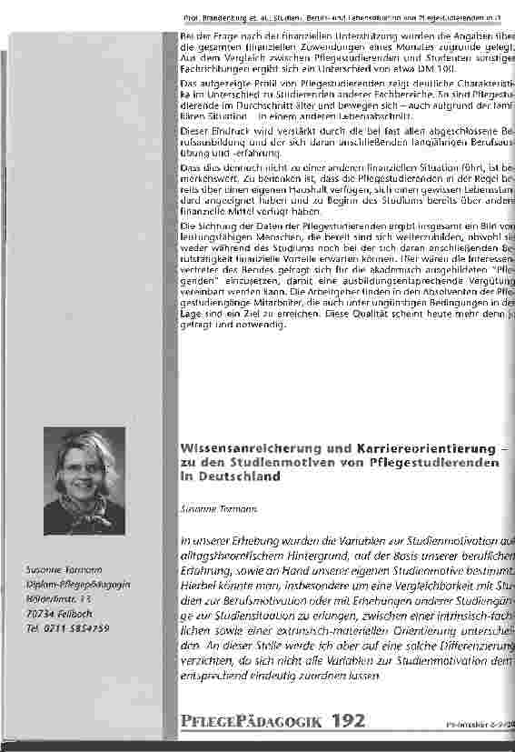 Vorschauseite 4: Die etwas anderen Studenten: Zur sozialen Lage der Pflegestudierenden in Deutschland