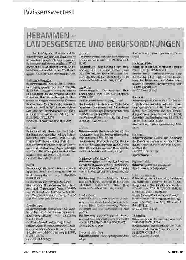Vorschauseite 3: DER GESETZLICHE RAHMEN VON HEBAMMENTÄTIGKEIT