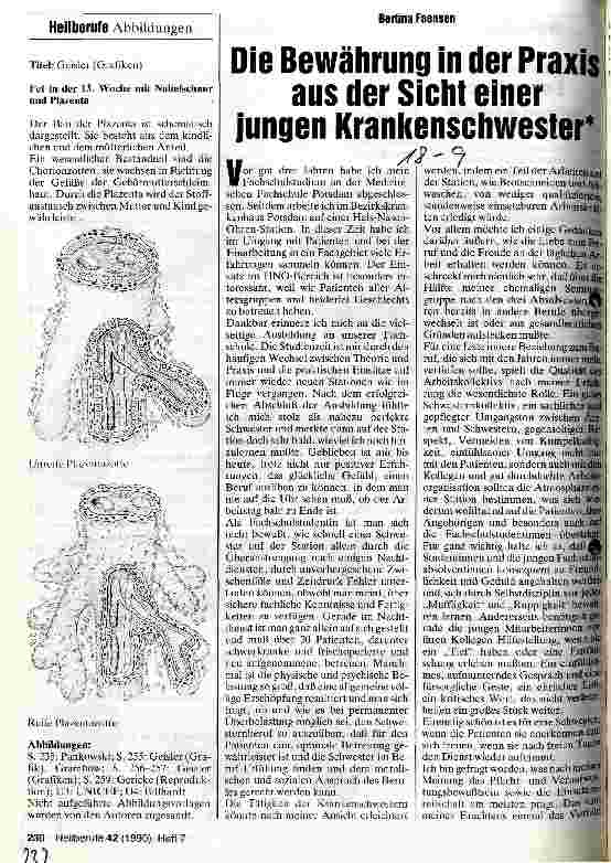 Vorschauseite 1: Die Bewährung in der Praxis aus der Sicht einer jungen Krankenschwester