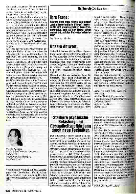 Vorschauseite 3: Die Bewährung in der Praxis aus der Sicht einer jungen Krankenschwester
