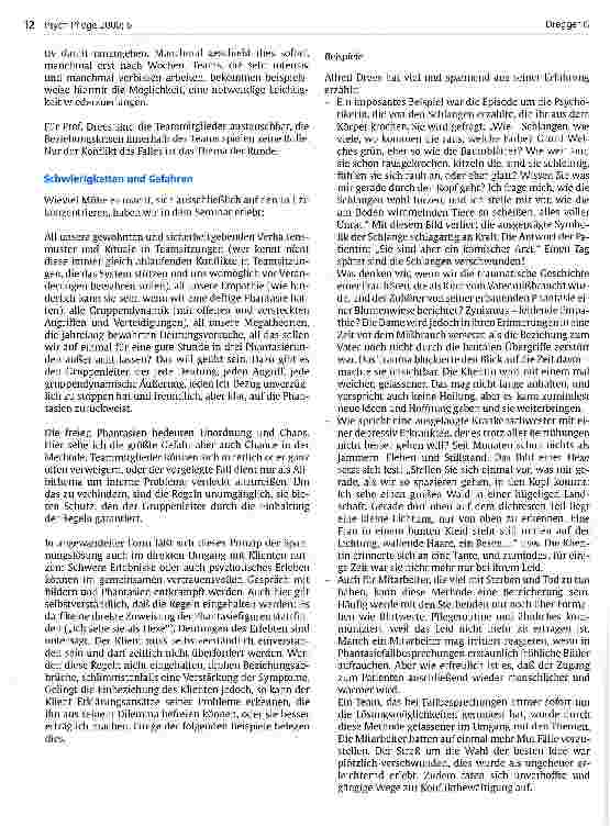 Vorschauseite 2: Spannungen und Konflikte lösen durch Phantasiegetragene Transformation Bericht über ein DGSP-Kurzseminar