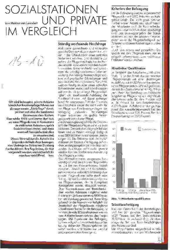 Vorschauseite 1: Sozialstationen und Private im Vergleich