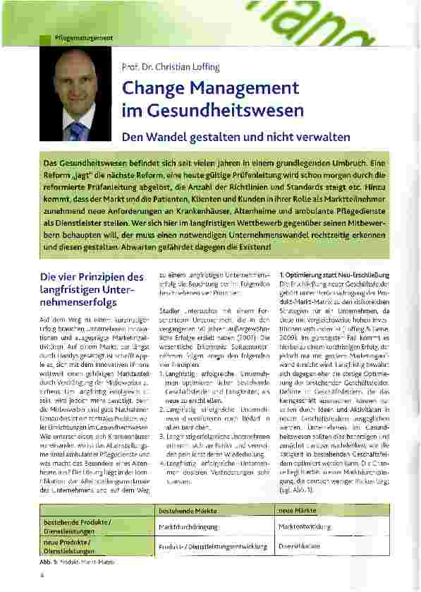 Vorschauseite 1: Change Management im Gesundheitswesen