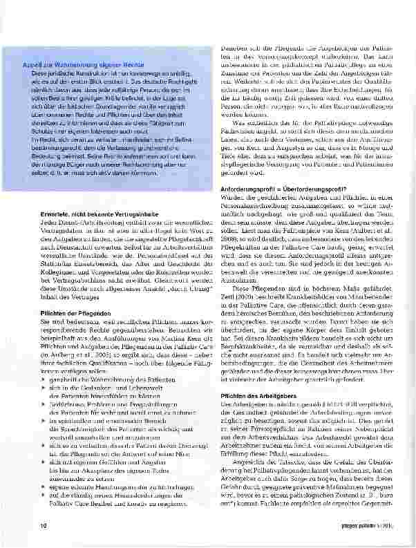 Vorschauseite 2: Rechte der Pflegenden in der Palliative Care