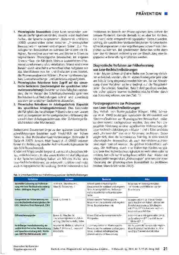 Vorschauseite 3: Diagnostische und präventive Ansätze früher Lernstörungen in der ergotherapeutischen Praxis