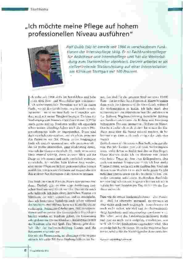 Vorschauseite 1: Ich möchte meine Pflege auf hohem professionellen Niveau ausführen