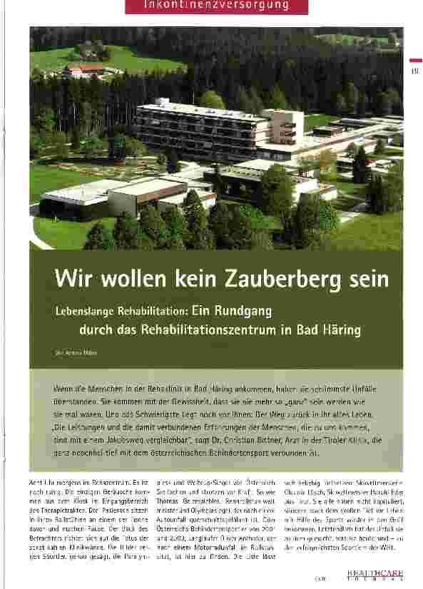 Vorschauseite 1: Lebenslange Rehabilitation: Ein Rundgang durch das Rehabilitationszentrum in Bad Häring