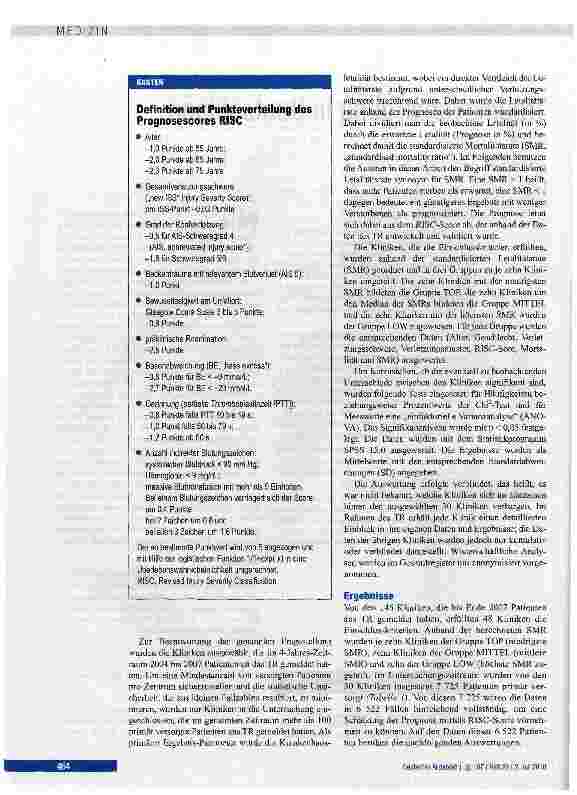 Vorschauseite 2: Traumaversorgung in Deutschland