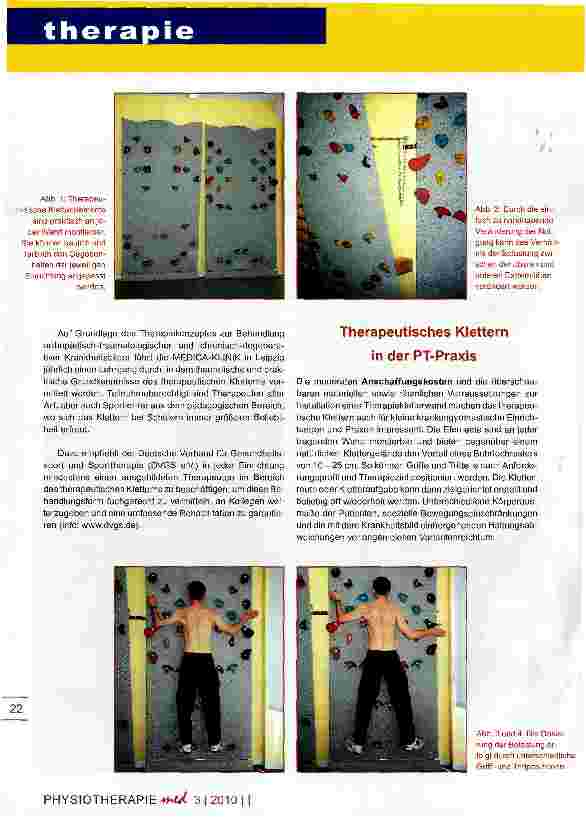 Vorschauseite 2: THERAPEUTISCHES KLETTERN zur Stabilisierung der Wirbelsäule und der oberen Extremitäten