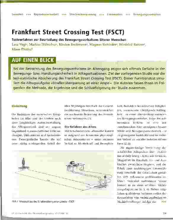 Vorschauseite 1: Frankfurt Street Crossing Test (FSCT)