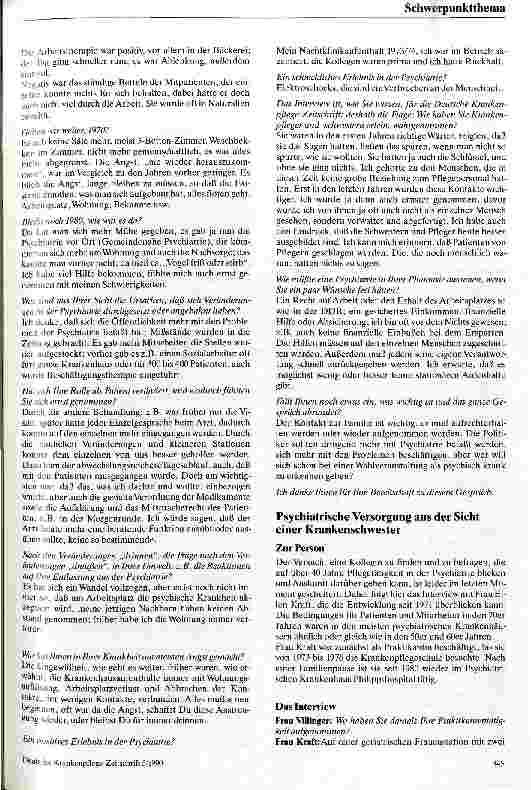 Vorschauseite 2: 40 Jahre psychiatrische Krankenpflege