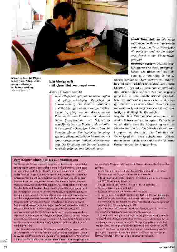 Vorschauseite 3: Pflegewohngruppen Alternative Betreuungsform oder Alternative zu herkömmlichen Altersund Pflegeheimen?