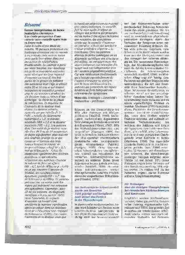Vorschauseite 2: Starke chronische Rückenschmerzenfehlinterpretiert -Eine prospektive Kohortstudiemit Nachkontrolle nach drei und 12 Monaten