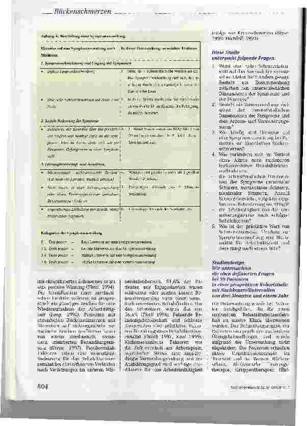 Vorschauseite 3: Starke chronische Rückenschmerzenfehlinterpretiert -Eine prospektive Kohortstudiemit Nachkontrolle nach drei und 12 Monaten