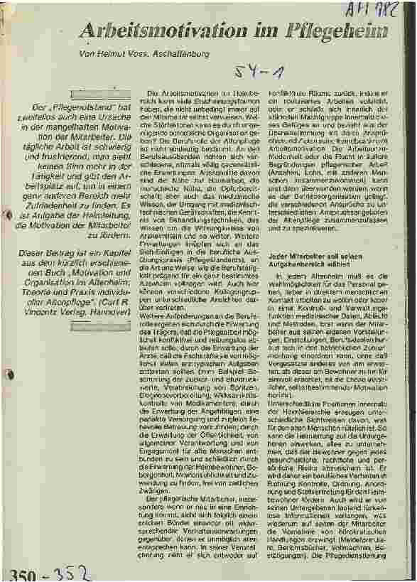 Vorschauseite 1: Arbeitsmotivation im Pflegeheim