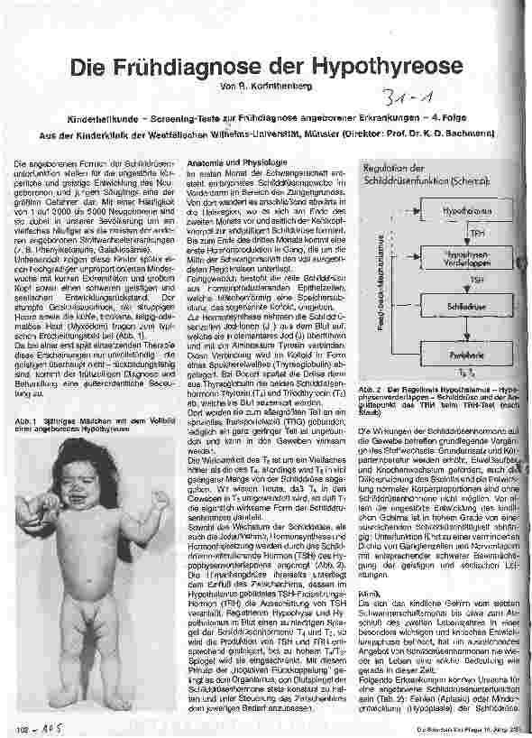 Vorschauseite 1: Die Frühdiagnose der Hypothyreose