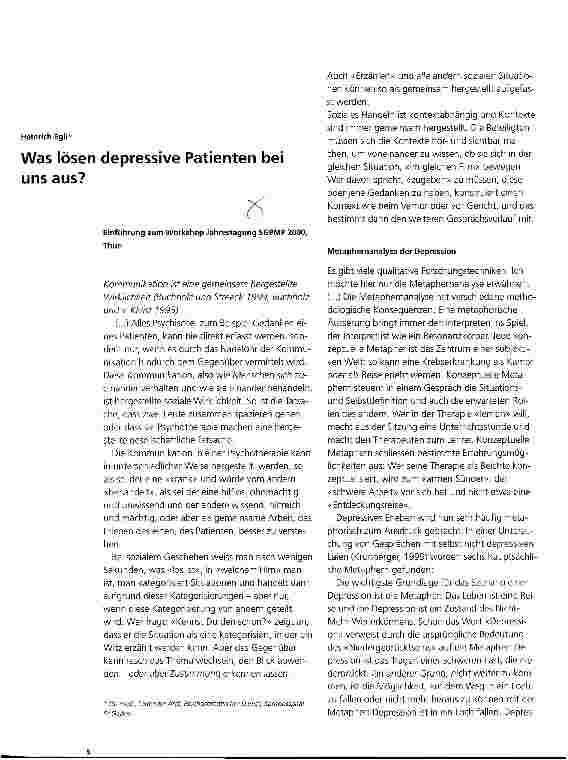 Vorschauseite 1: Was lösen depressive Patienten bei uns aus?