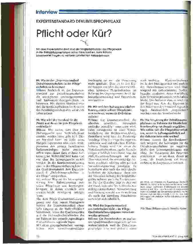 Vorschauseite 1: Pflicht oder Kür?