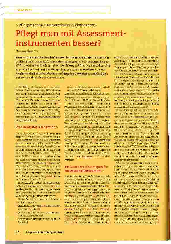 Vorschauseite 1: Pflegt man mit Assessment instrumenten besser?