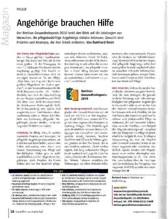 Vorschauseite 1: Angehörige brauchen Hilfe