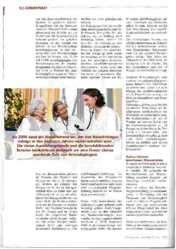 Vorschauseite 3: Nachwuchsmangel in den Pflegeberufen