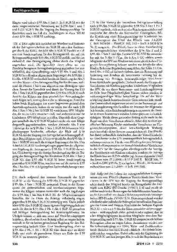 Vorschauseite 3: Beitragszuschlag für Kinderlose in Pflegeversicherung; Beschäftigter in Behindertenwerkstatt muss Beitragszuschlag allein tragen; Verfassungsmäßigkeit