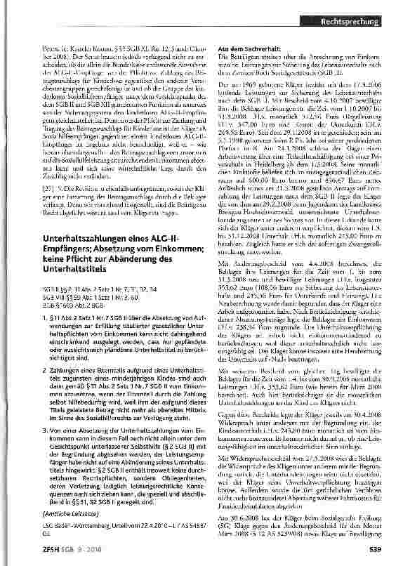 Vorschauseite 6: Beitragszuschlag für Kinderlose in Pflegeversicherung; Beschäftigter in Behindertenwerkstatt muss Beitragszuschlag allein tragen; Verfassungsmäßigkeit
