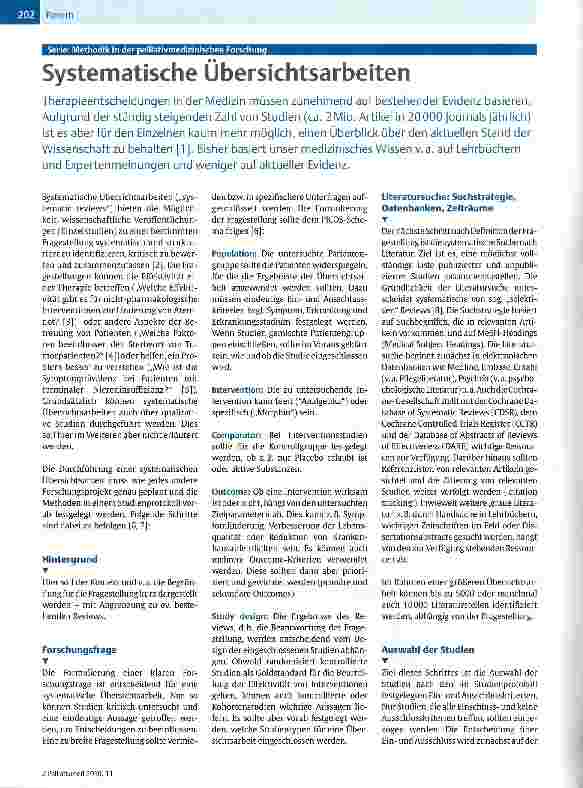 Vorschauseite 1: Systematische Übersichtsarbeiten