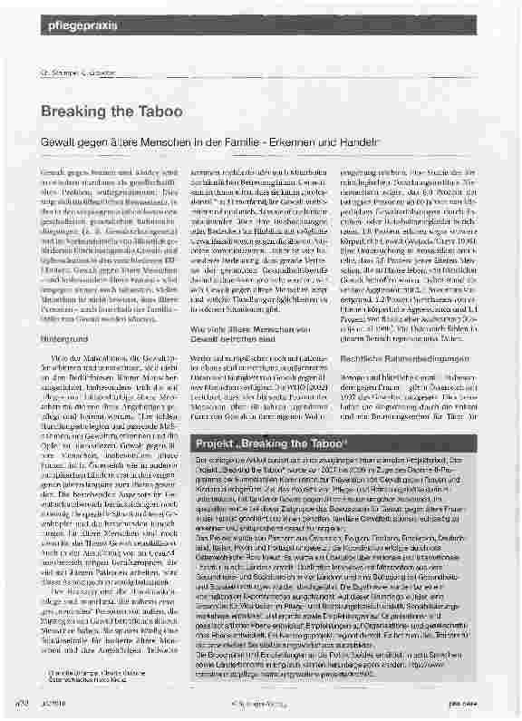 Vorschauseite 1: Breaking the Taboo
