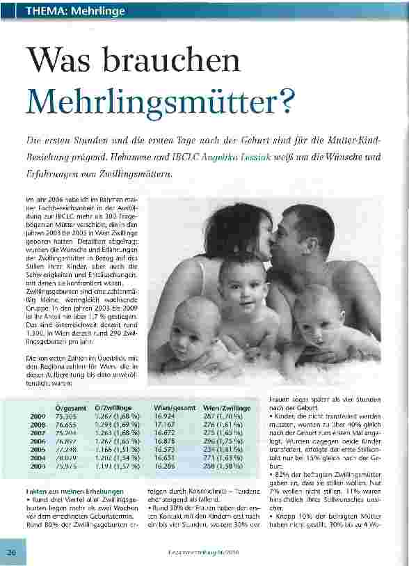 Vorschauseite 1: Was brauchen Mehrlingsmütter?