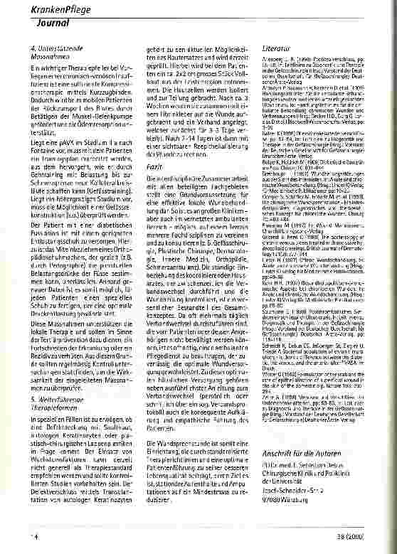 Vorschauseite 5: Die ambulante Wundsprechstunde Management und Therapiestandards