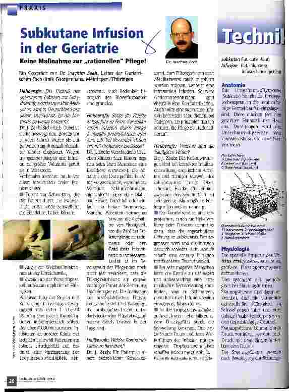 Vorschauseite 1: Subkutane Infusion in der Geriatrie Keine Maßnahme zur rationellen Pflege!