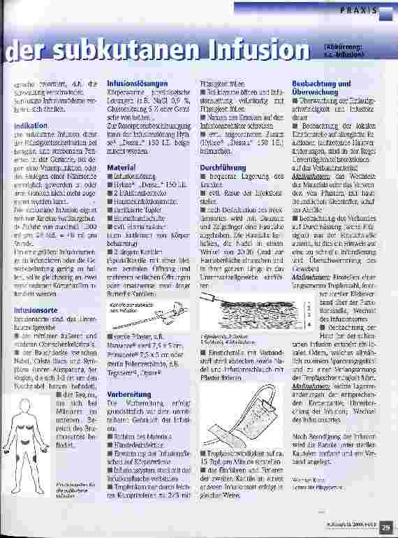 Vorschauseite 2: Subkutane Infusion in der Geriatrie Keine Maßnahme zur rationellen Pflege!