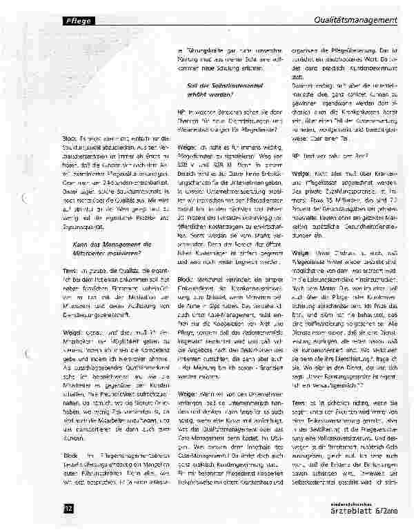 Vorschauseite 4: Ambulante Pflege:Qualität muß spürbar, sichtbar, greifbar sein!Ein Expertengespräch