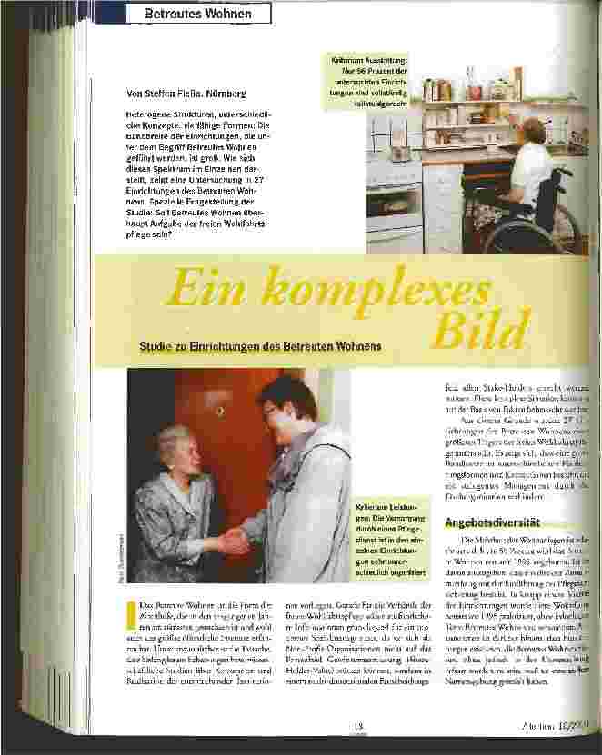 Vorschauseite 1: Ein komplexes Bild Studie zu Einrichtungen des Betreuten Wohnens