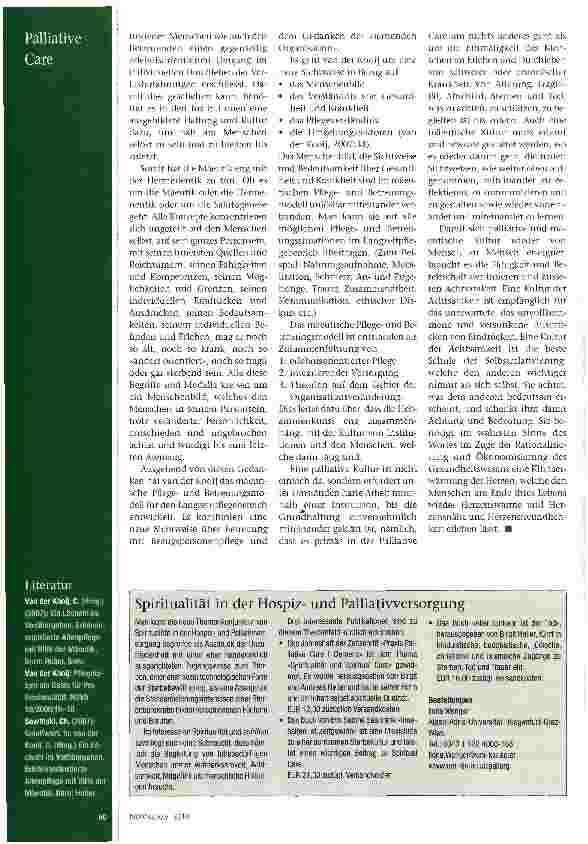 Vorschauseite 3: Palliative Kultur und die Kultur der Mäeutik
