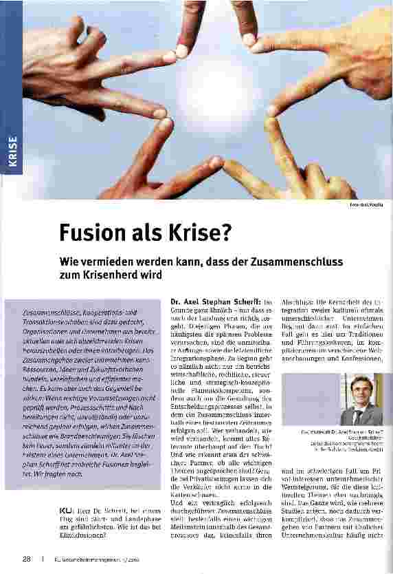 Vorschauseite 1: Fusion als Krise?