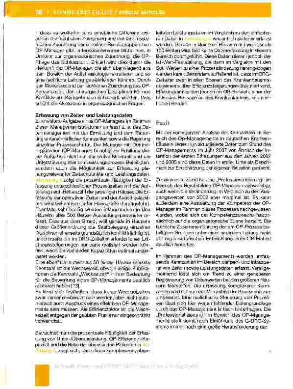 Vorschauseite 5: Analyse des OP-Managements und der intra perioperativen Kennzahlen in deutschen