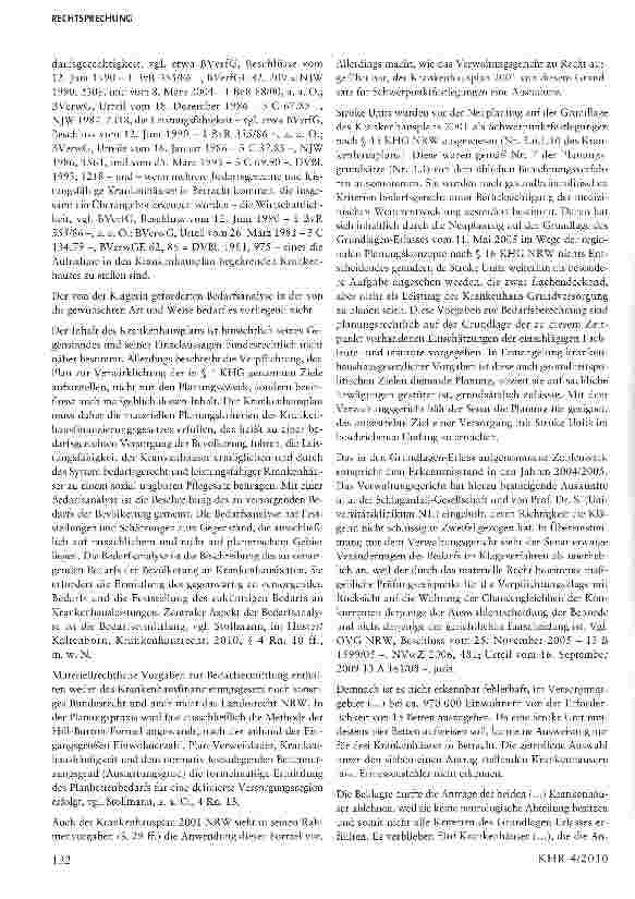 Vorschauseite 4: Krankenhausplanungsrecht§ 8 Abs. i S. 3 KHG i.V.m. § 18 Abs. l S. i KHG NRW (jetzt § 16 Abs. i S. i KHGG NRW)