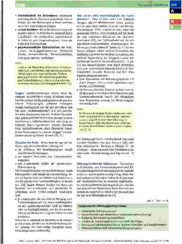 Vorschauseite 2: Berufliche Belastungen in der Anästhesiologie Abhängigkeitssyndrome bei Anästhesisten